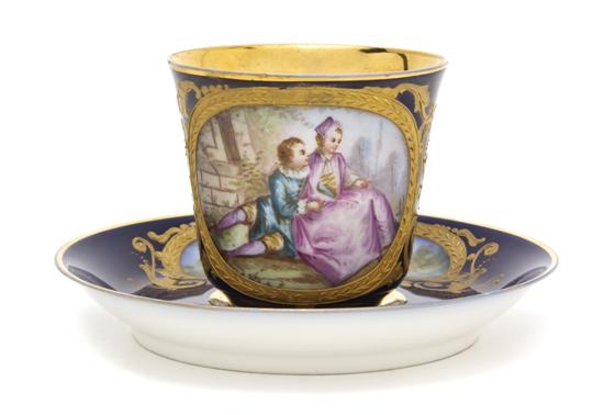 A Sevres Style Porcelain Cabinet Cup