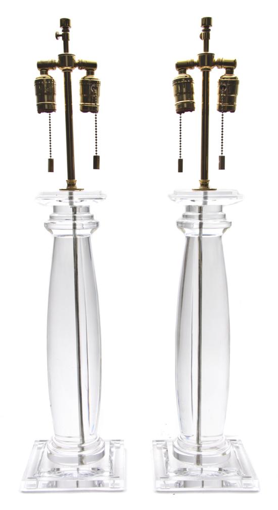 A Pair of Lucite Table Lamps each