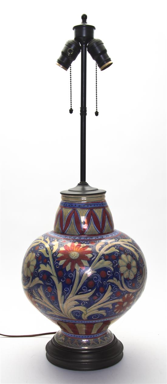 A Talavera Pottery Vase of bulbous 1514b3