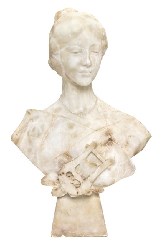 An Italian Alabaster Bust of female 1514ae