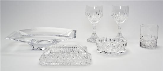 Six Cut Glass Articles comprising two
