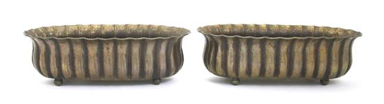 A Pair of Brass Jardinieres each having