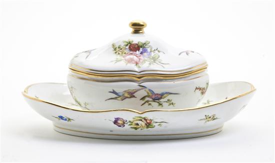 A Porcelain Covered Sauce Bowl Possibly