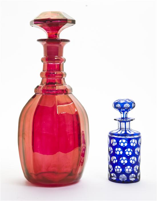 A Continental Glass Decanter of