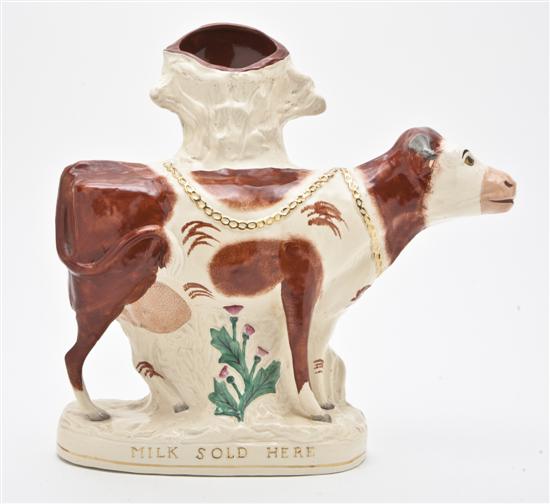 A Staffordshire Style Cow late 20th