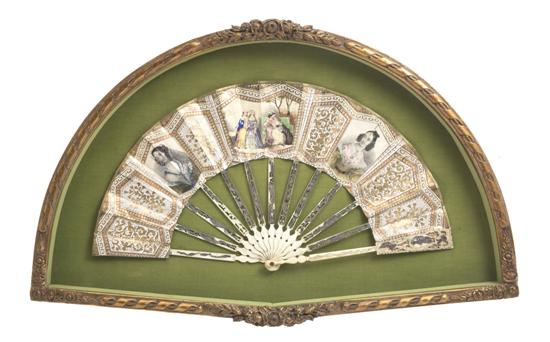 A French Ivory and Painted Fan decorated