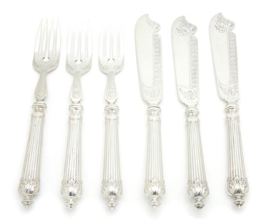 A German Silver Fish Service for Six