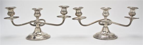 A Pair of American Silver Three-Light