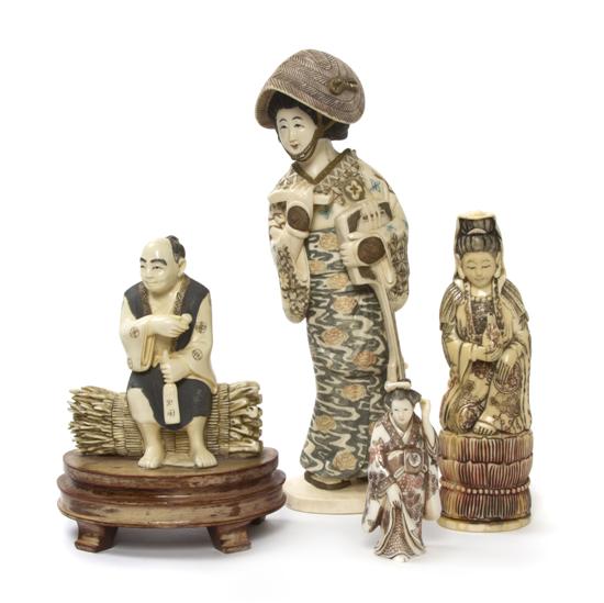 A Group of Four Japanese Ivory