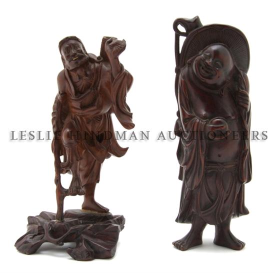 A Group of Two Chinese Wood Carvings 15156f
