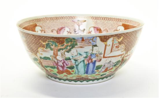 A Chinese Export Bowl the exterior decorated