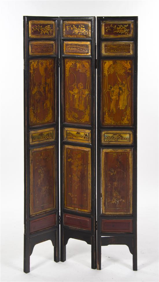 A Chinese Three Panel Floor Screen 151578