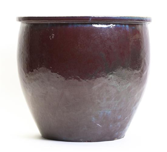 An Oxblood Glazed Jardiniere of globular