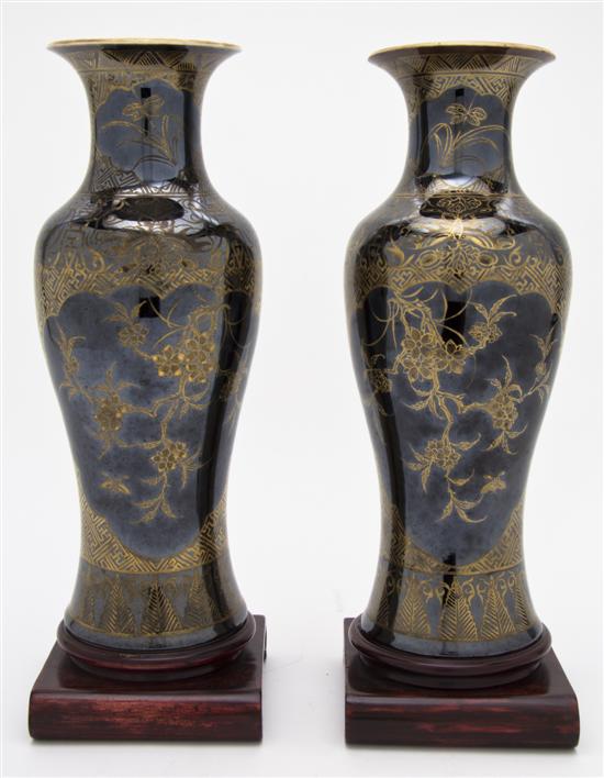 A Pair of Chinese Glazed Baluster