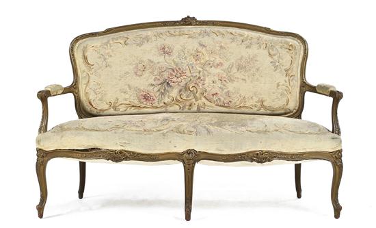 A Louis XV Style Giltwood Settee