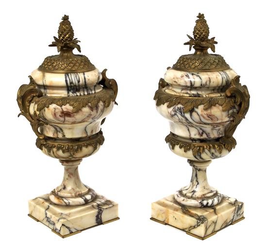 A Pair of Ormolu Mounted Marble 15165c