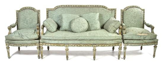 A Louis XVI Style Painted and Parcel