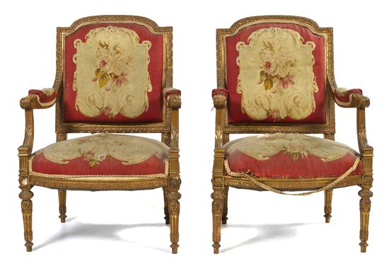 A Pair of Louis XVI Giltwood Fauteuils 1516a7