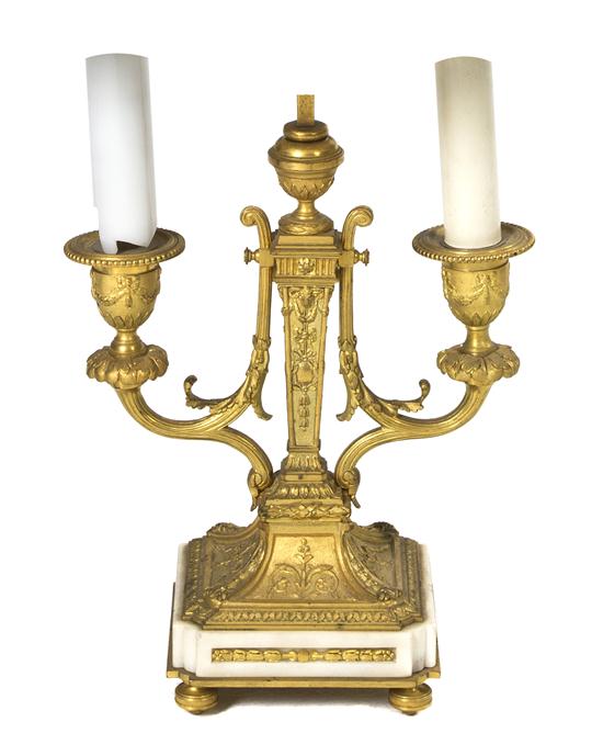 A Louis XVI Gilt Bronze and Marble