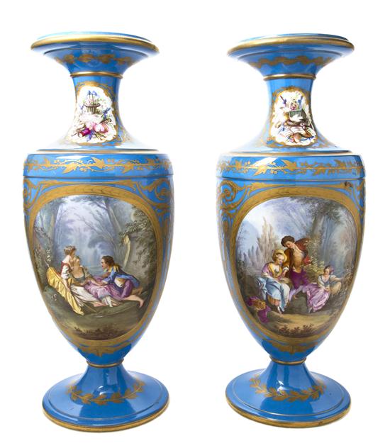 A Pair of Sevres Style Porcelain