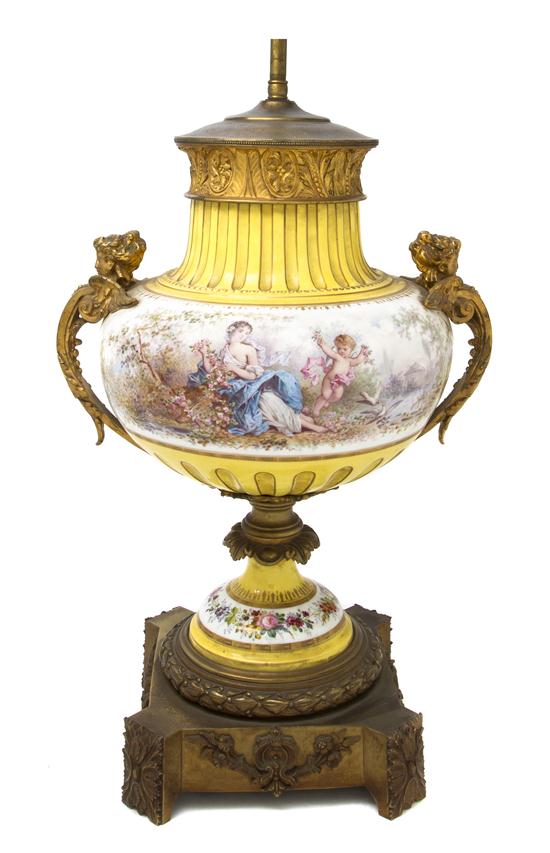 A Sevres Style Porcelain and Gilt