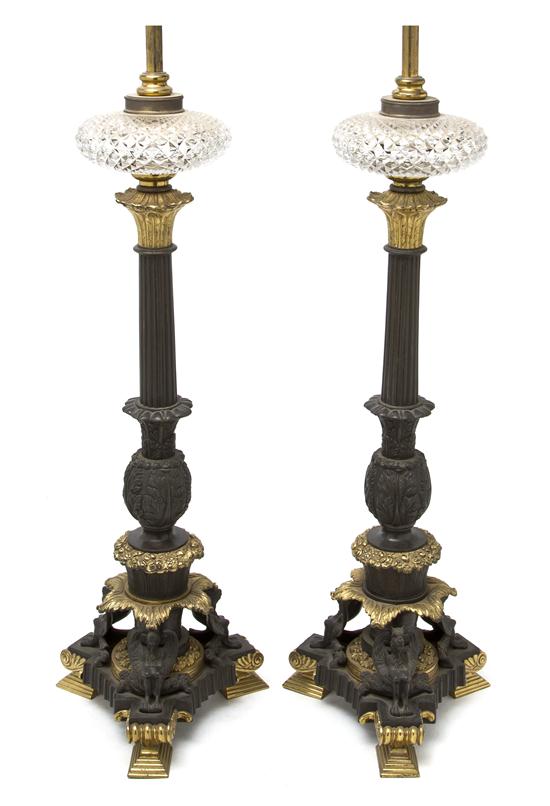 A Pair of Empire Style Gilt and