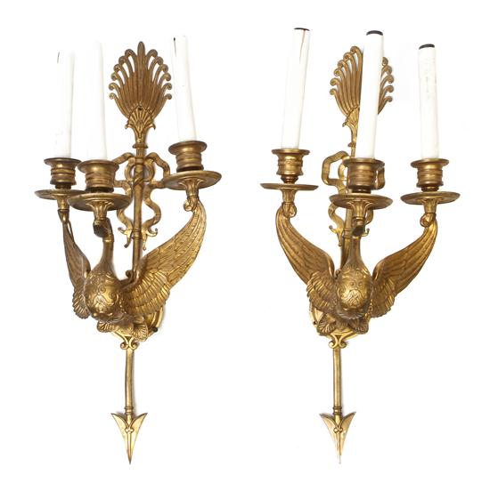 A Pair of Empire Style Gilt Bronze 15174b