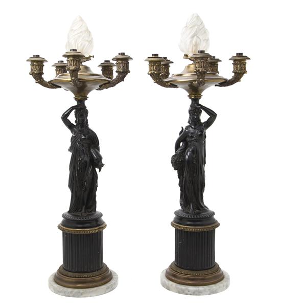 A Pair of Gilt and Patinated Bronze 15176c