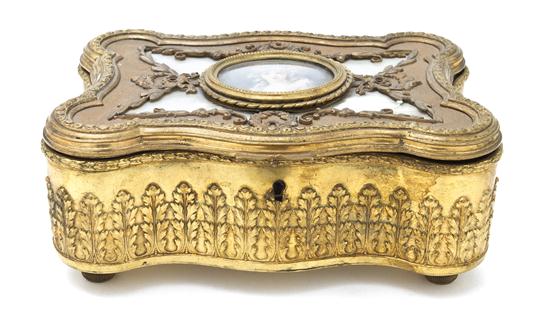 A Victorian Brass Dresser Box of