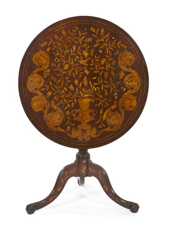 A Continental Marquetry Tea Table having