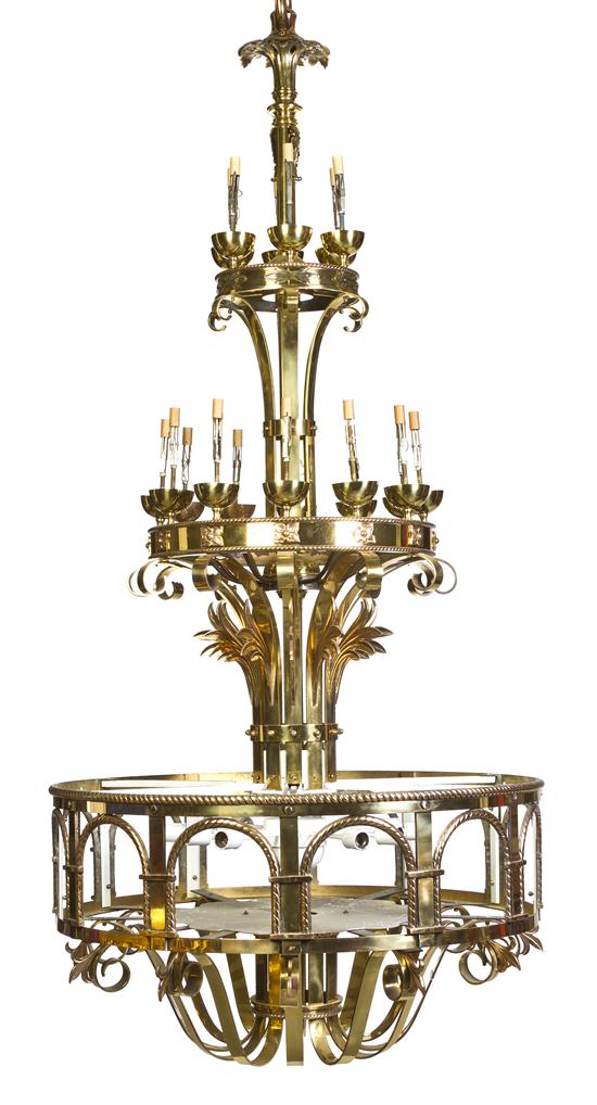 A Neoclassical Brass Fixture having