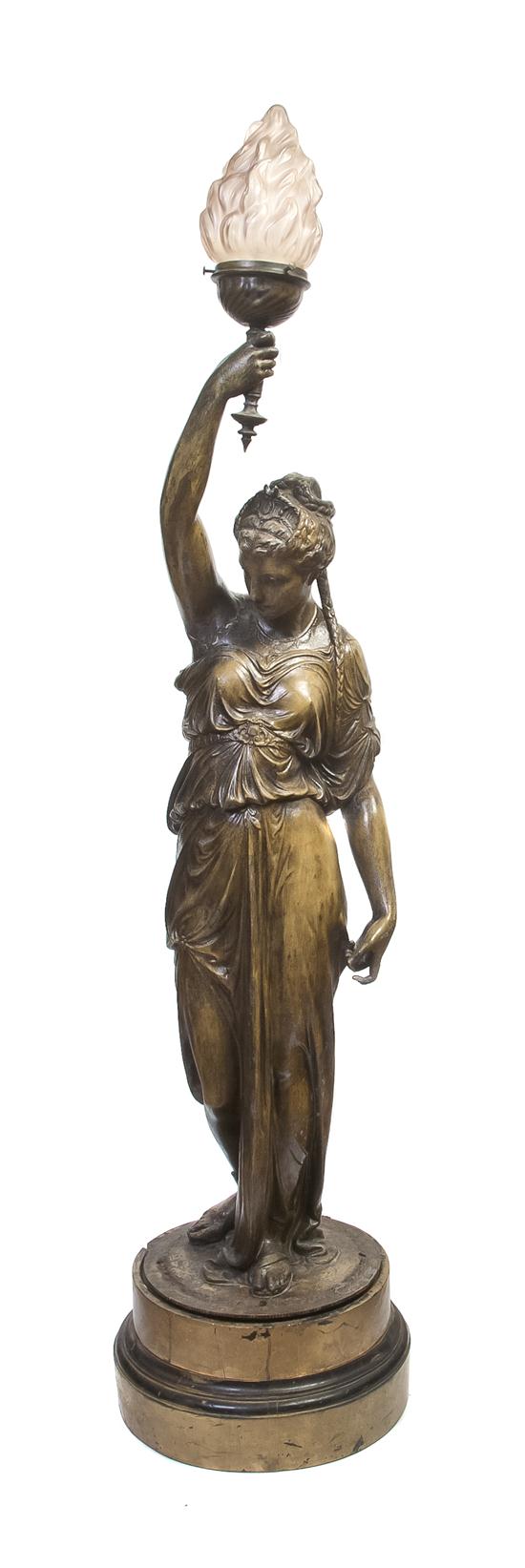 A Neoclassical Style Cast Metal Figural