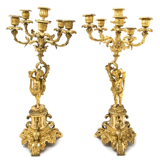 A Pair of Continental Gilt Bronze 1517bb