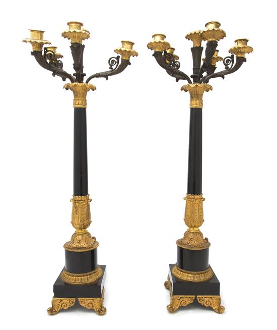 A Pair of Neoclassical Gilt Patinated