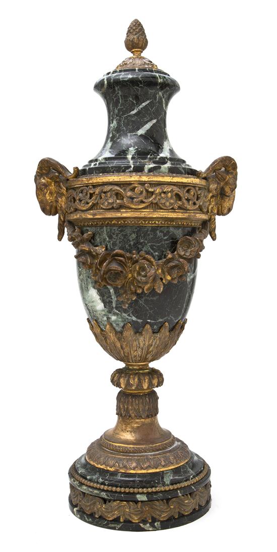 A Neoclassical Gilt Bronze Marble Mounted