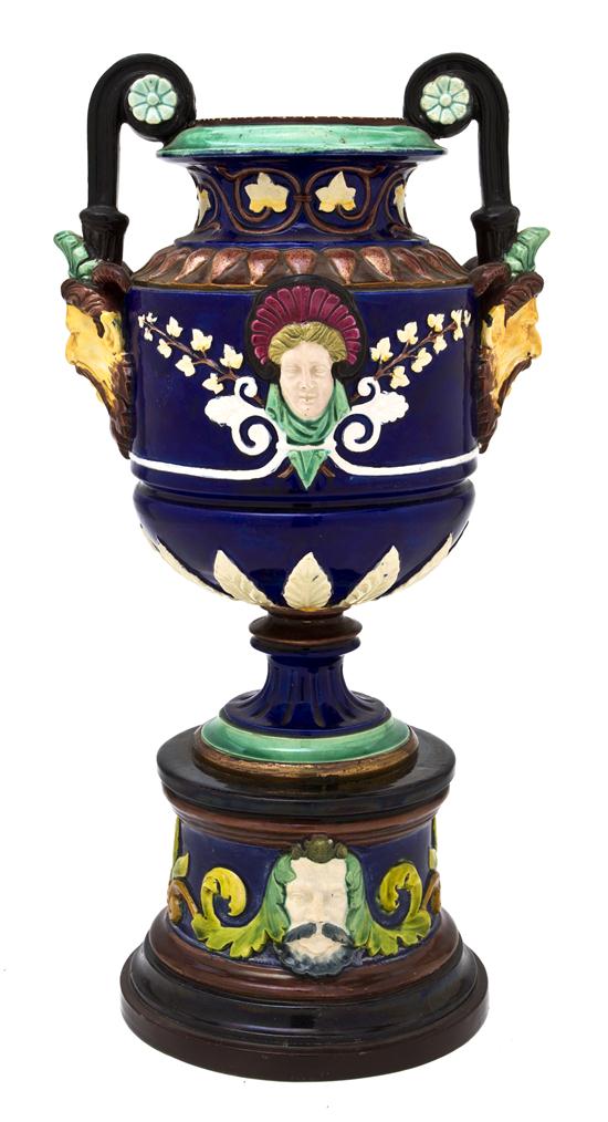 A Majolica Ceramic Urn of baluster 1517e0