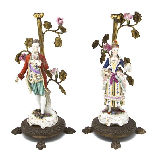 A Pair of German Porcelain Figures modeled