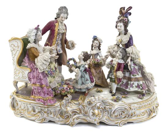 A Dresden Porcelain Figural Group depicting