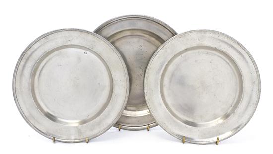 A Collection of Eight Pewter Dishes