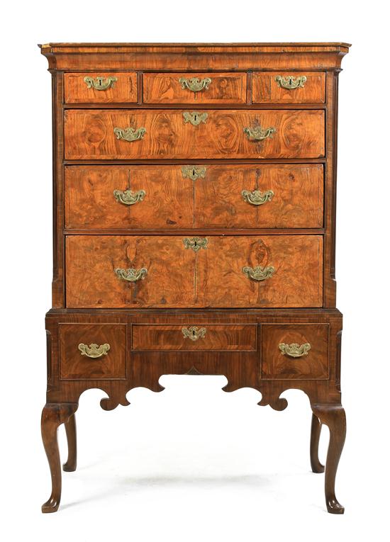 A George II Walnut Chest on Stand