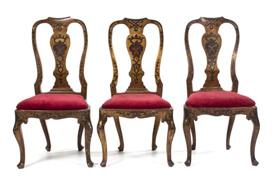 A Set of Three Queen Anne Style Lacquered