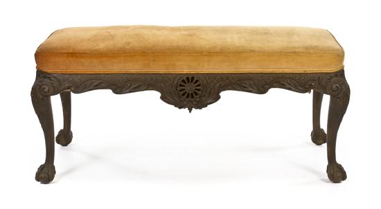 A Chippendale Style Carved Bench