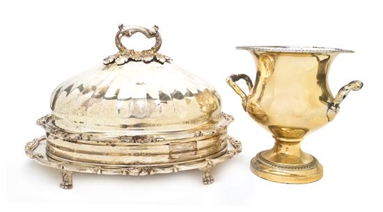 A Silverplate Cloche together with