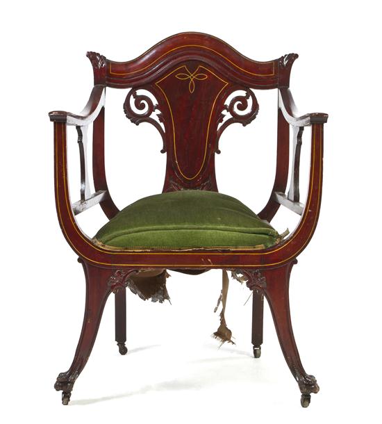 An Edwardian Open Armchair having 1518d5