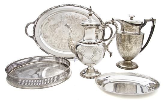 A Collection of Four Silverplate Trays