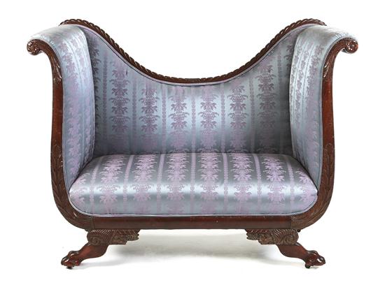 An American Mahogany Settee having