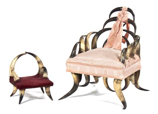 A Victorian Horn Armchair having 151950
