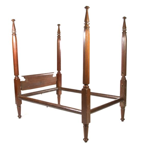 An American Four Post Bed having octagonal