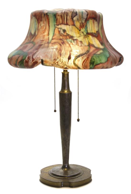 A Pairpoint Puffy Reverse Painted Lamp