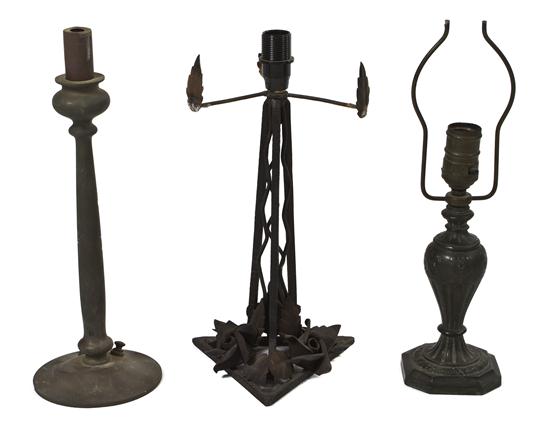 A Bradley and Hubbard Cast Metal Lamp